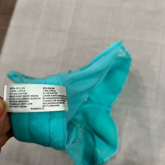 [2X]Delta Burke Elegant Lace Corset Basques Bustier in Torquase Sheer - Picture 6 of 7